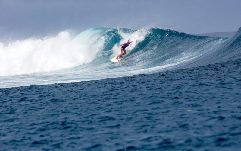 On A-frame in mentawai, indonesia